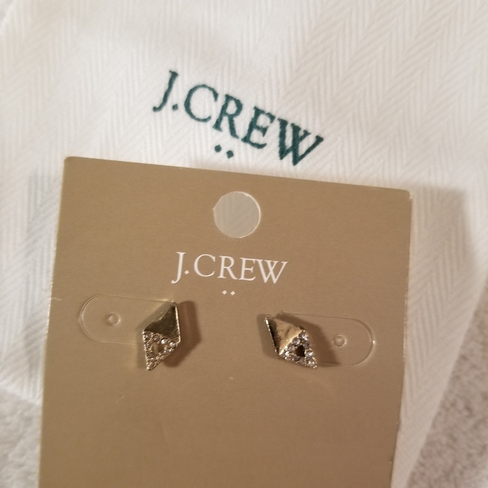 J. Crew gold geometric stud earrings NWOT